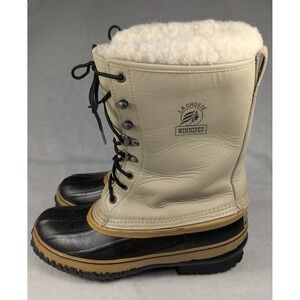 LaCrosse Winnipeg Leather Rubber Steel Shank Insulated Snow Boots Mens Size 9